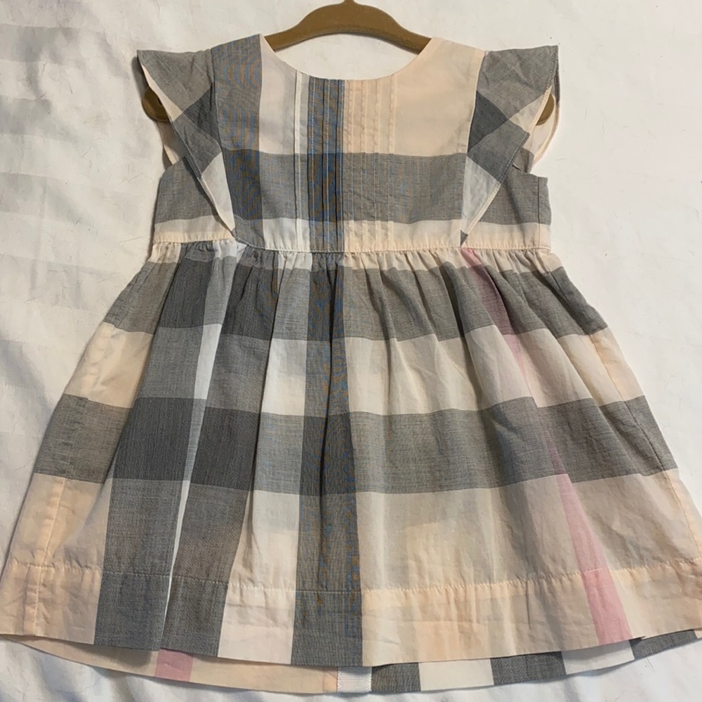 Burberry Kids Dress in Gray and Pink Plaid